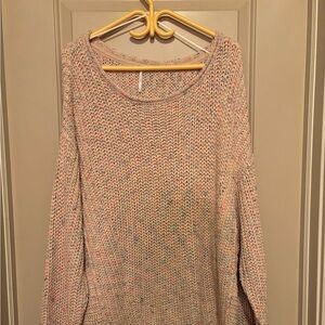 Free People Multicolor Knit Crew Neck Sweater